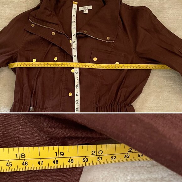 Cache Womens Brown Linen Blend Utility Jacket Sz S - Picture 10 of 14